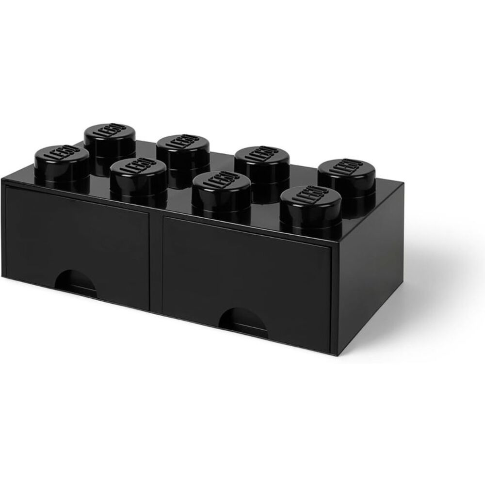 LEGO Stackable Storage Brick with 2 Drawers and 8 Knobs, Black COLLECTIBLES
